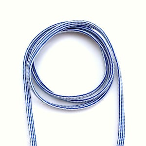 Woven flat cord, blue / white cord, 6mm colored rope, 3m image 1