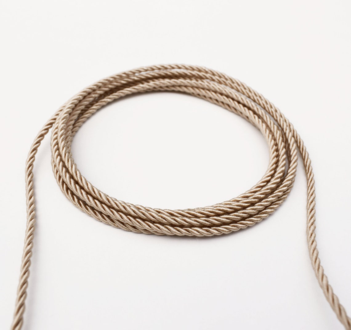 Twisted Silk Cord 3mm Dark Beige Satin Cord 3 Meters Etsy