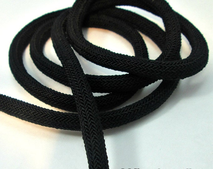 Braided Silk Cord, 8mm Bookbinding Rope, Black 1m Etsy