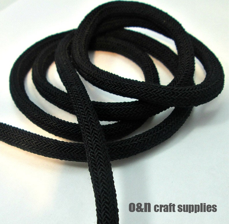 Braided Silk Cord 8mm Bookbinding Rope Black 1m Etsy
