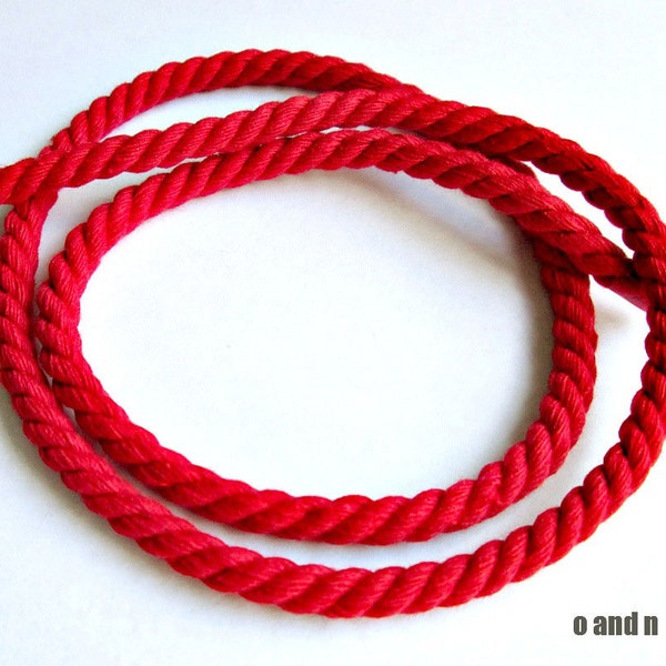 Colored cotton cord, twisted cotton rope 8mm, twisted cotton cord 8mm, twisted cord rope, cotton rope for crafts, red cotton rope, 1m