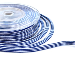 Woven flat cord, blue / white cord, 6mm colored rope, 3m image 6