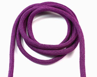 Purple silk cord, purple woven cord, 8mm braided cord, bookbinding cord (1m)