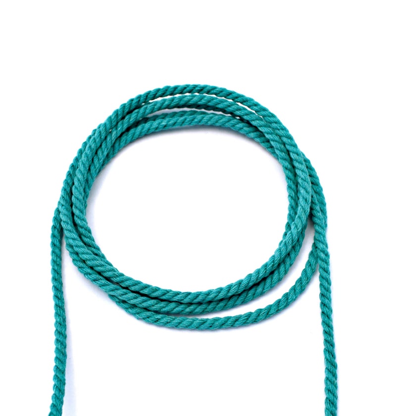 4mm cotton rope twisted, 4m teal twisted cotton cord, twisted cord rope, soft cotton rope, teal cotton rope, cotton rope for crafts, 3m image 4