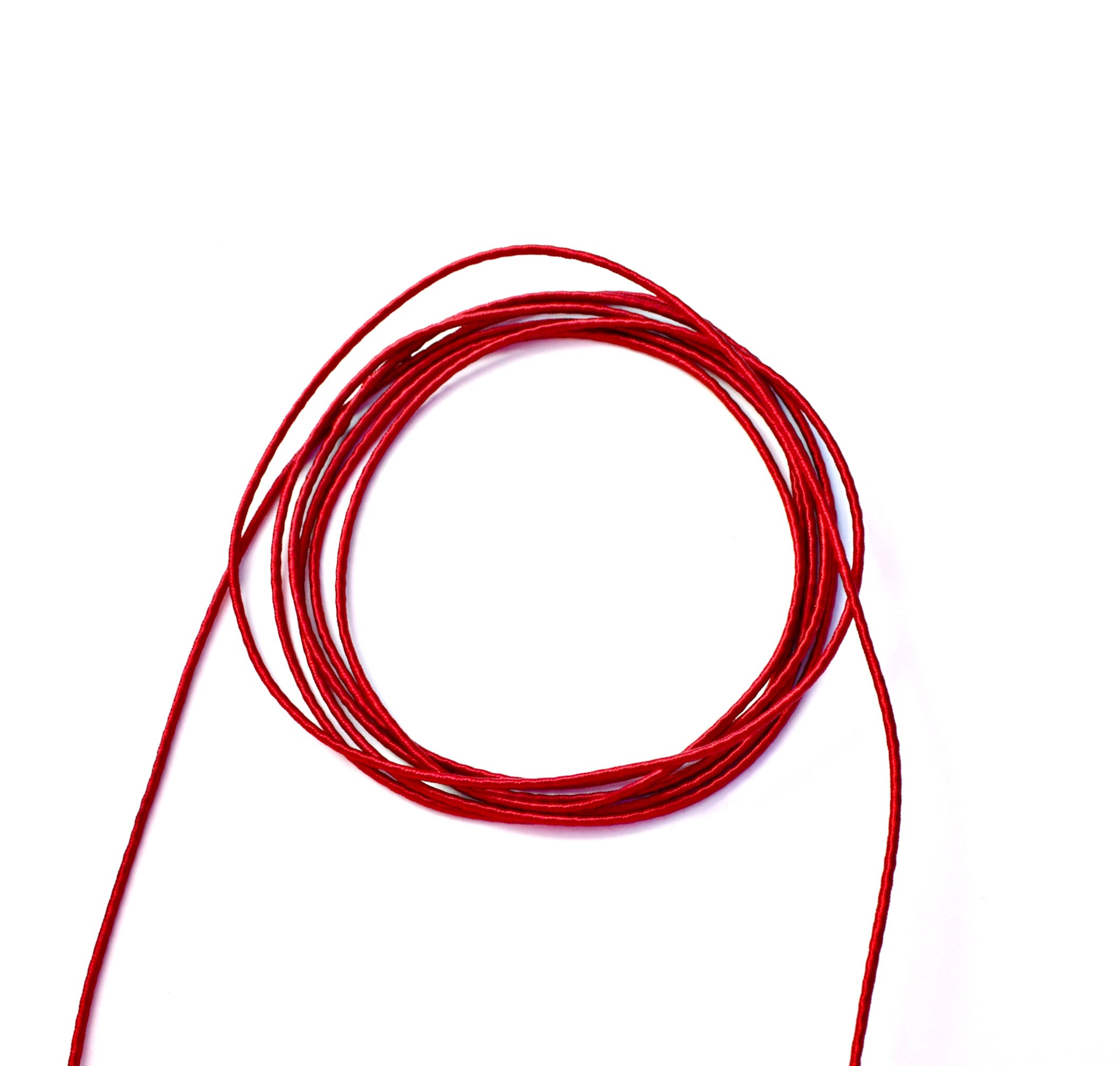 Fine Wrapped Silk Cord 1.5mm Deep Red Satin Cord Deep Red Etsy UK