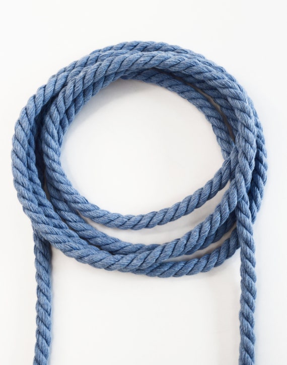 6mm Light Blue Cotton Rope, Twisted Cord Rope, Twisted Cotton Cord