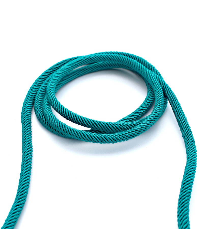 7mm teal silk cord teal rib silk rope 1m Etsy