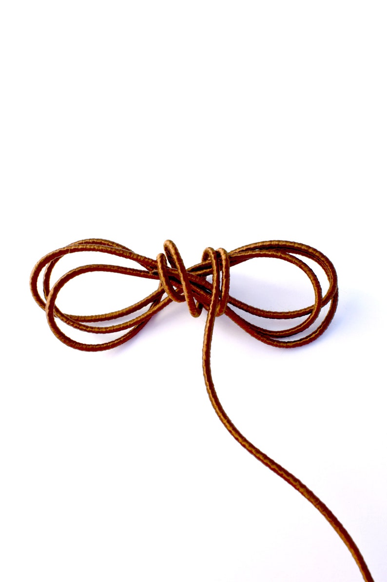 Rusty brown round cord, rusty brown satin cord, 3.5mm rusty brown rope, 1 meter image 6