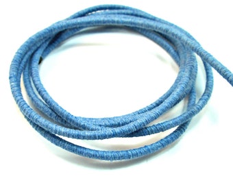 Cotton rope cord, cotton fiber cord, cotton rope for crafts, colored cotton rope, 3.5mm cord, wrapped cotton rope, light blue cord, 1m