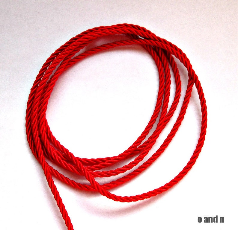Twisted silk cord 3mm red satin cord 3 meters Etsy