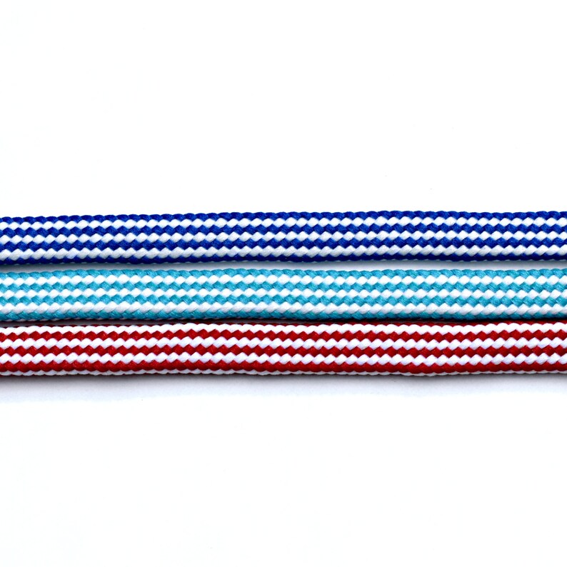 Woven flat cord, blue / white cord, 6mm colored rope, 3m image 8