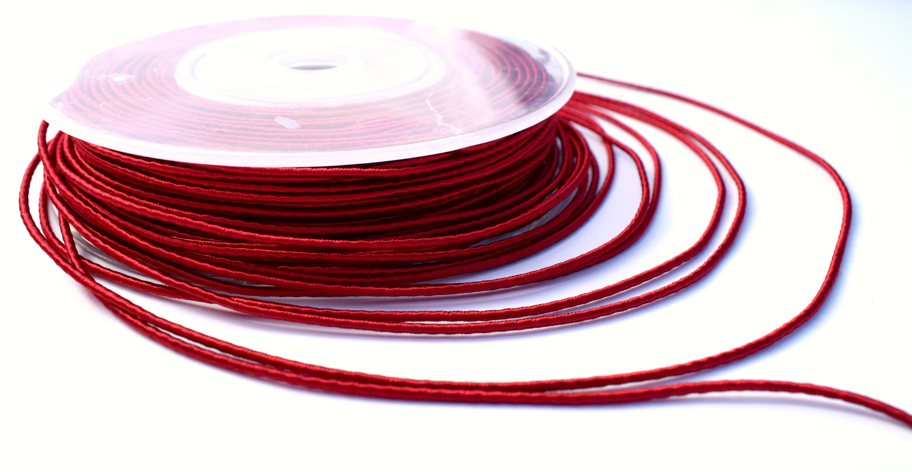 Fine Wrapped Silk Cord 1.5mm Deep Red Satin Cord Deep Red Etsy UK