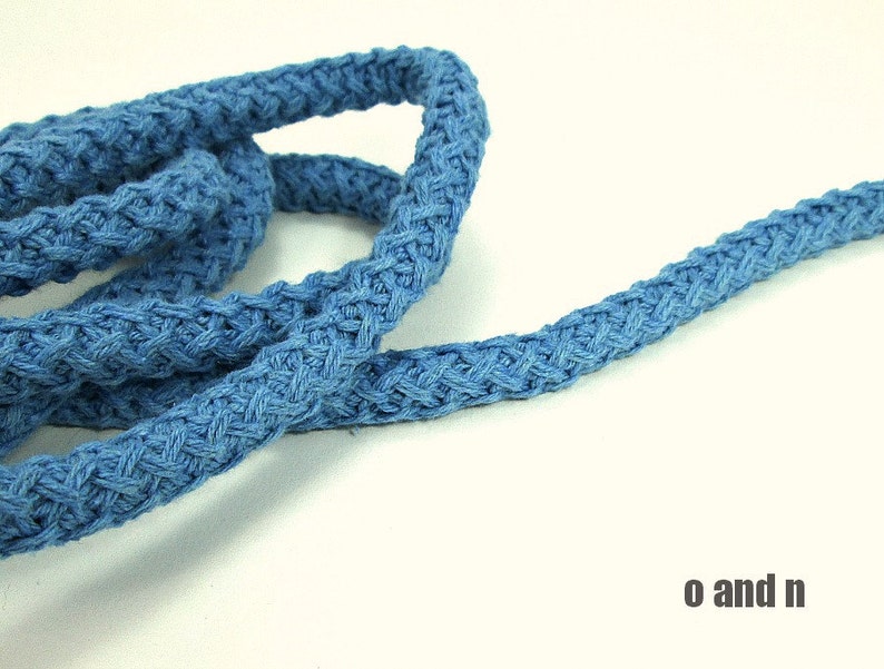Braided cotton cord, braided cotton rope, cotton rope braided, knit cotton rope, thick cotton rope, blue cotton rope, 10mm cotton rope, 1m image 3
