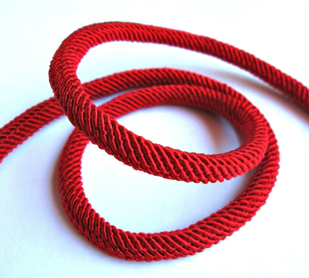 Rib silk cord 7mm red cord 1m | Etsy
