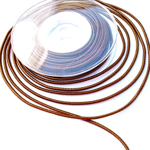 Rusty brown round cord, rusty brown satin cord, 3.5mm rusty brown rope, 1 meter image 4