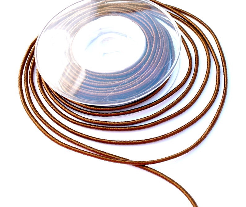 Rusty brown round cord, rusty brown satin cord, 3.5mm rusty brown rope, 1 meter image 4