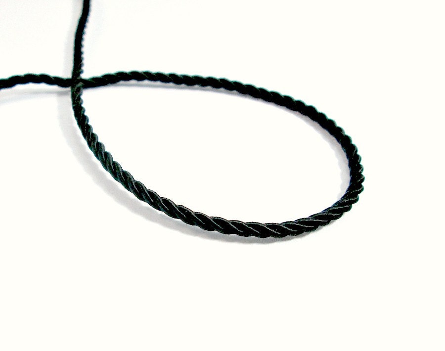 Twisted silk cord 3mm black satin cord 4 meters Etsy