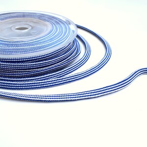 Woven flat cord, blue / white cord, 6mm colored rope, 3m image 5