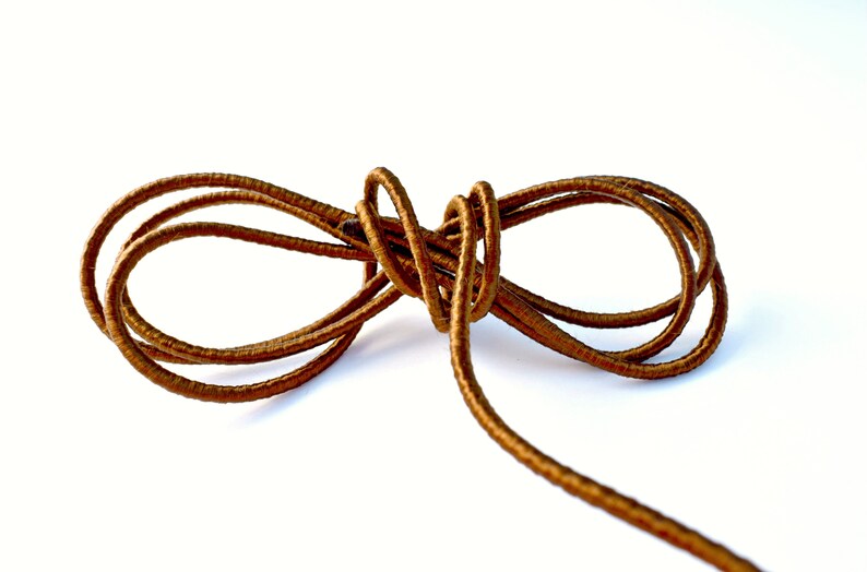 Rusty brown round cord, rusty brown satin cord, 3.5mm rusty brown rope, 1 meter image 5