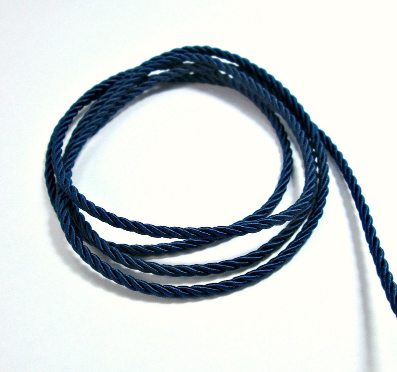Twisted Silk Cord 3mm Blue Satin Cord 4 Meters Etsy