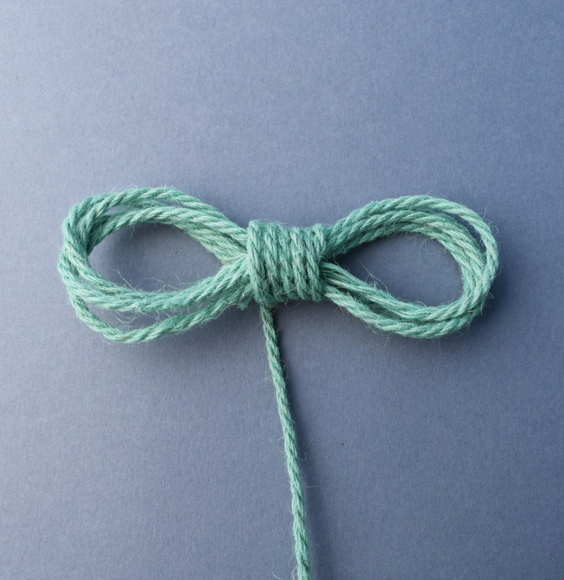 Mint green jute cord, 3mm jute rope, 3ply twisted jute cord, 5 meters image 7