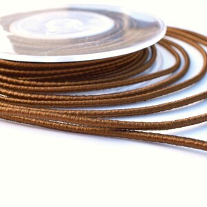 Rusty brown round cord, rusty brown satin cord, 3.5mm rusty brown rope, 1 meter image 3