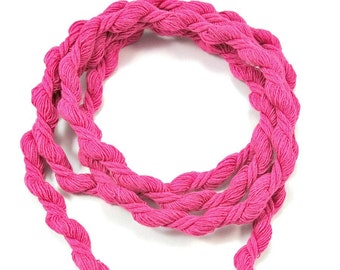 Twisted cotton cord 8mm, twisted cotton rope 8mm, twisted cord rope, cotton rope for crafts, soft cotton rope, hot pink cord, "S" cord, 1m