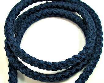 Cotton rope braided, knit cotton rope, braided cotton rope, braided cotton cord, thick cotton rope, 10mm cotton rope, blue cotton rope, 1m