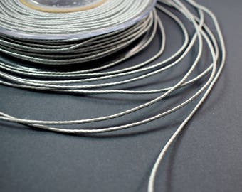Fine wrapped silk cord, 1.5mm silver gray satin cord, silver gray rope, 4m