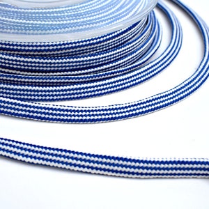 Woven flat cord, blue / white cord, 6mm colored rope, 3m image 3