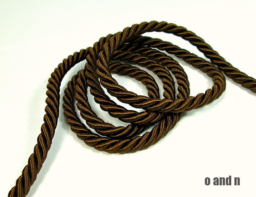 Twisted silk cord 5mm brown satin rope 2 meters Etsy