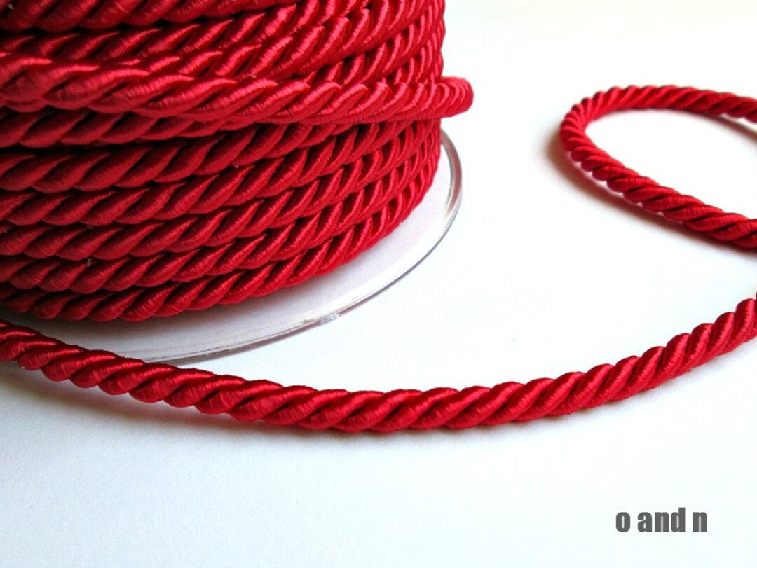 Twisted Silk Cord 5mm Red Satin Rope 1 Meter Etsy
