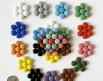 12mm Round Glass Mosaic Tiles – Craft Supplies for DIY Projects, 100g
