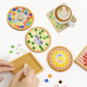 Mosaic Coaster DIY Kit –Handmade Gift – Fun Family Craft – Parent-Child Activity – Team Building – Customizable