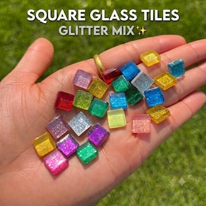 Carreaux de mosaïque carrés en verre cristal – Pièces irisées et pailletées pour loisirs créatifs, paquets de 200 g/100 g/70 g