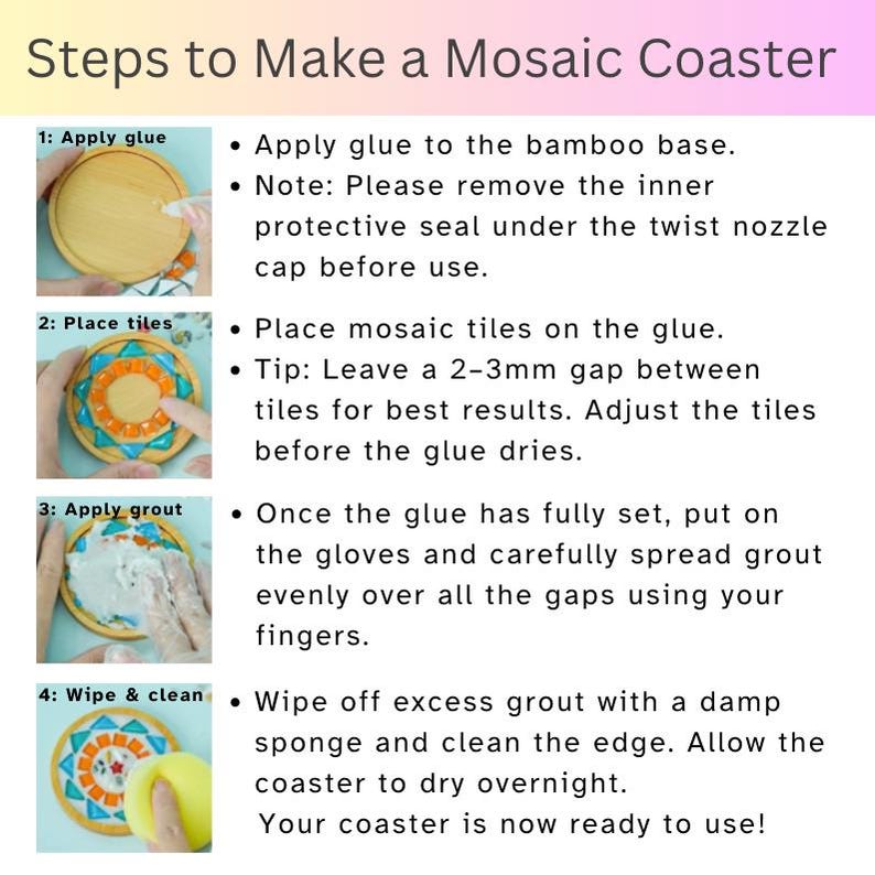 Crystal Glass Mosaic Coaster DIY Kit Corporate Team Building Unique crystal-glass-mosaic-coaster-diy-kit-corporate-team-building-unique