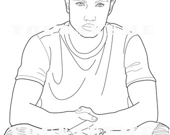 Young man in focus coloring page, black man coloring page, coloring page, African American coloring page, color sheet