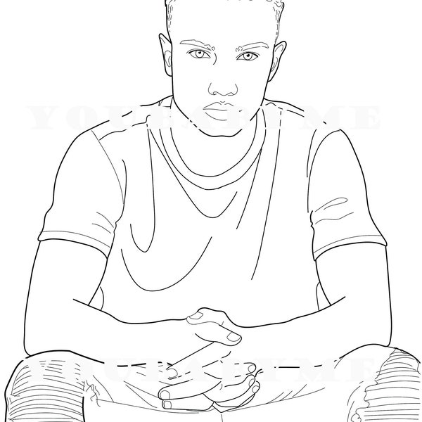 Young man in focus coloring page, black man coloring page, coloring page, African American coloring page, color sheet