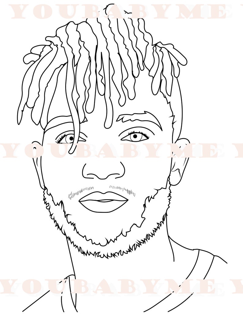 Young man with dreads coloring page, black boy coloring page, coloring page, African American coloring page, color sheet image 1