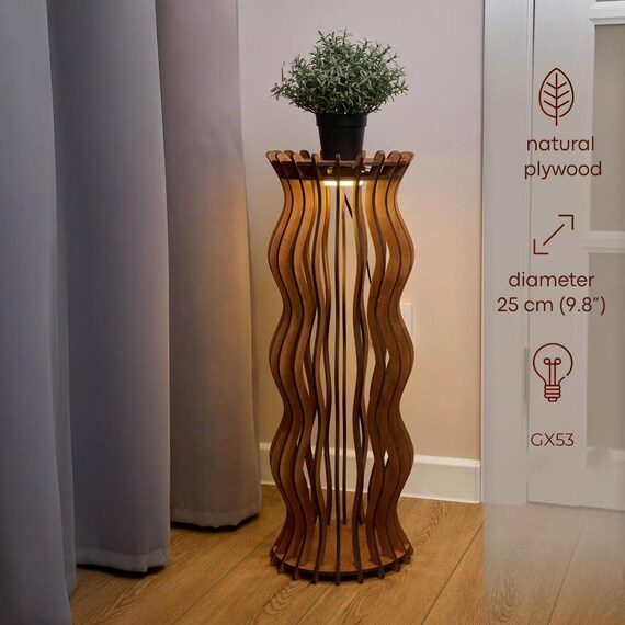 Mid Century Floor Lamp, Wooden Floor Lamp, Freestanding Floor Light, Floor Lamp Behind Chair, Natural Wood Floor Lamp, Corner Lamp