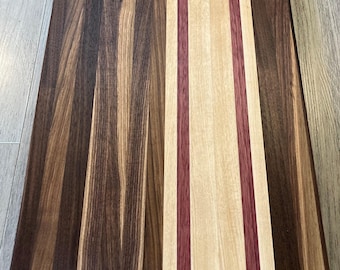 Handmade Edge Grain Cutting Board: Walnut, Maple, Purpleheart (16" x 12")