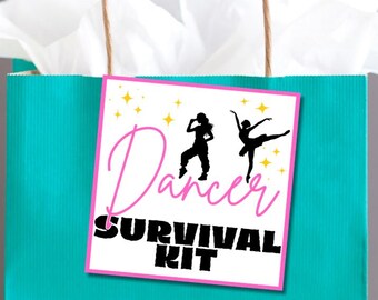 Dancer Survival Kit Tags Printable | Dance Recital Gift Tag | Dance Competition Survival Kit Tag | Dancer Gift Printable | Instant Download