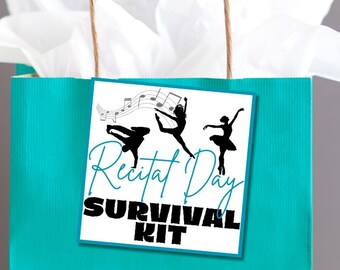 Recital Day Survival Kit Tags Printable | Dance Recital Gift Tag | Dancer Recital Survival Kit Label | Instant Download
