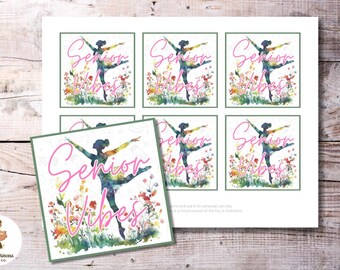 Senior Vibes Dance Gift Tags Class of 2025 Printable Tags for Dancers, Ballet Graduation Gift Labels, Senior Recital Favor, Digital Download