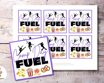 Comp Day Fuel Dancer Snack Bag Tags Printable, Perfect for Competition Day, Dance Recital, Trips, Team Recital Gifts Instant Download PDF