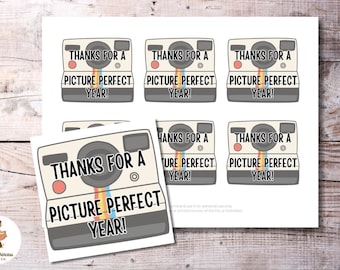 Picture Perfect Year Gift Tags | Printable Camera Tags for Teachers, Dance, School | End of Year Digital Download Recital Congrats PDF