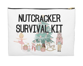 Nutracker Ballet Survival Kit Zipper Pouch | Makeup Cosmetic Accessories Bag | Dancer GIFT Idea Ballerina | Funny Present Free Shipping!