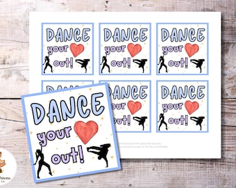 Dance Your Heart Out Gift Tags – Printable Dance Recital Tags for Dancers and Performers | Ballet Congrats Gift | Instant Download PDF