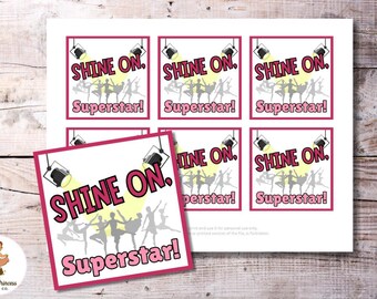 Shine On Superstar Gift Tags – Printable Dance Recital Tag for Dancers and Teams Recital Gifts | Ballet Congrats | Instant Download PDF