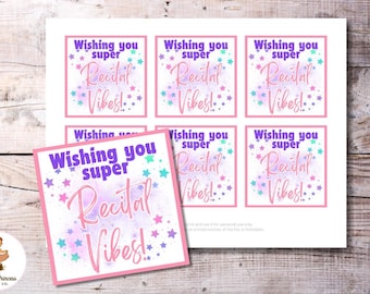 Recital Vibes Gift Tags – Printable Dance Recital Tags for Dancers and Teams Recital Gifts | Ballet Congrats Gift | Instant Download PDF